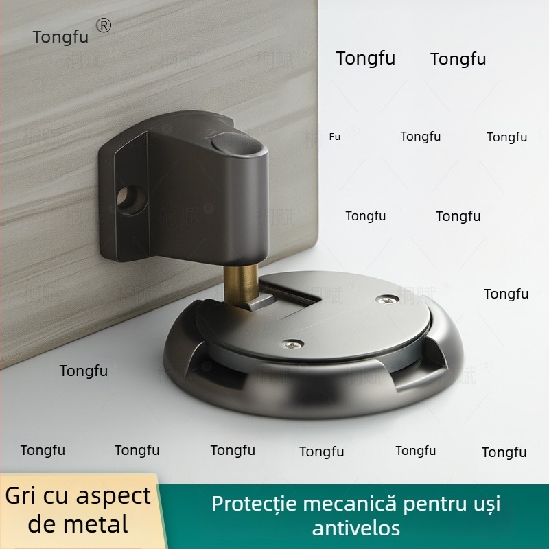 Opritor de ușă cu aspirație pe podea, control automat, aliaj de zinc, finisaj electroplate, montaj pe podea, stil modern minimalist