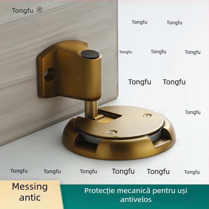 Opritor de ușă cu aspirație pe podea, control automat, aliaj de zinc, finisaj electroplate, montaj pe podea, stil modern minimalist