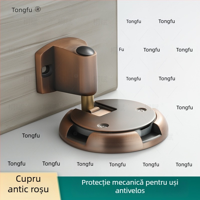 Opritor de ușă cu aspirație pe podea, control automat, aliaj de zinc, finisaj electroplate, montaj pe podea, stil modern minimalist