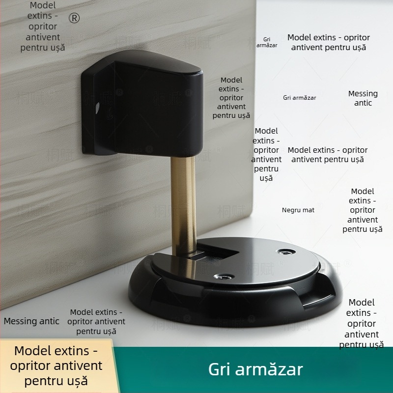 Opritor de ușă cu aspirație pe podea, control automat, aliaj de zinc, finisaj electroplate, montaj pe podea, stil modern minimalist