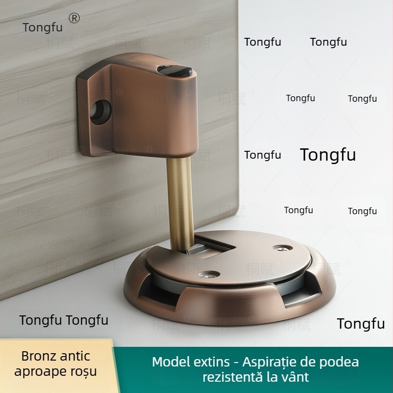 Opritor de ușă cu aspirație pe podea, control automat, aliaj de zinc, finisaj electroplate, montaj pe podea, stil modern minimalist