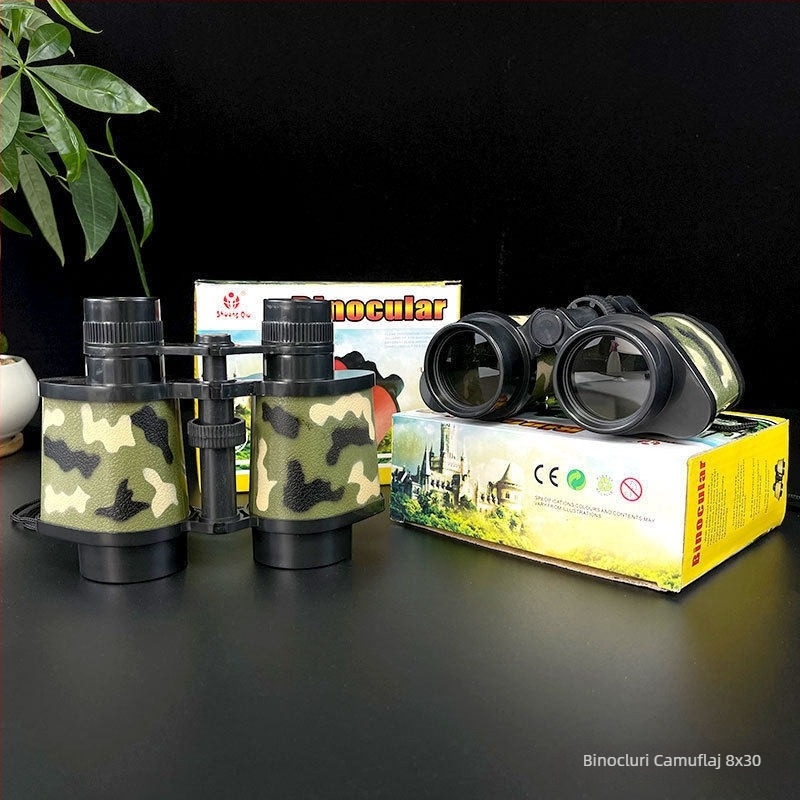Binoclu pentru copii, design camuflaj, model 6x35, construcție din plastic