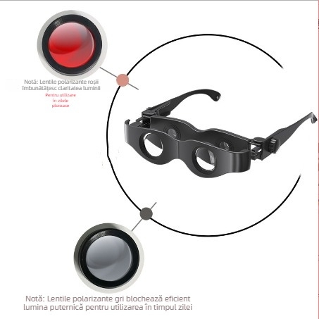 Telescop de pescuit cu optică HD, zoom reglabil, lentilă polarizată pentru pescuit în aer liber