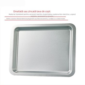 Tavă pentru cuptorul de uz casnic, pătrată, din fier, suprafață tratată prin electroforeză, compatibil Joyoung, Midea și Galanz