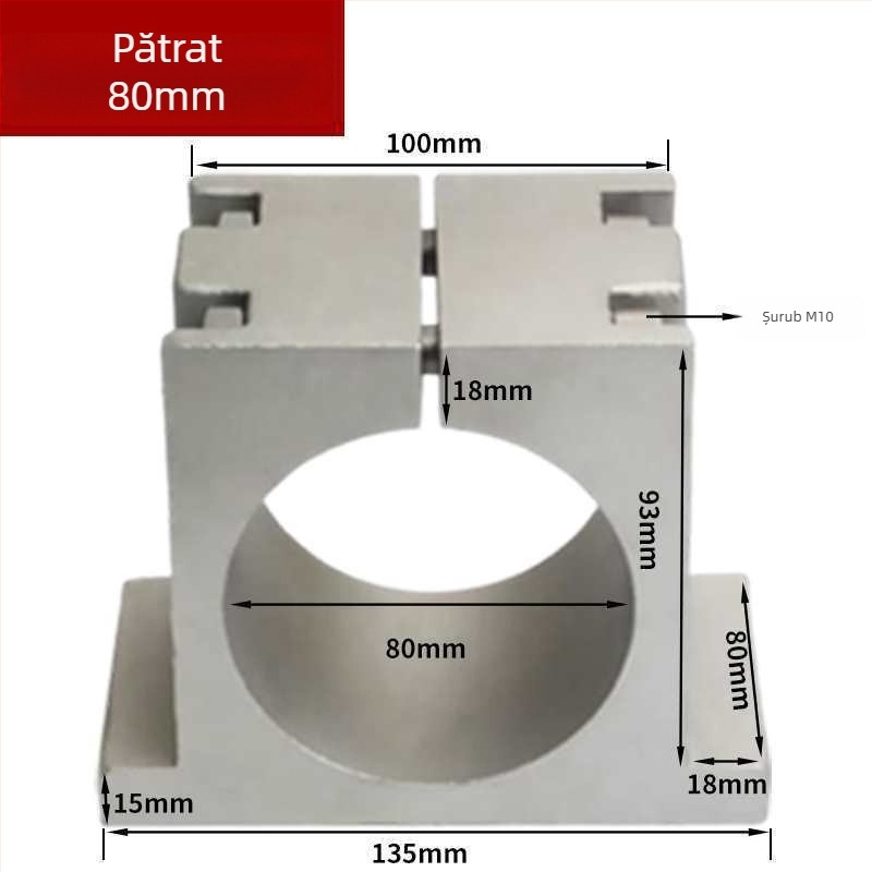 Suport pentru arborele motor al mașinii de gravură, bază din aluminiu turnat, cu dinți anti-derapare