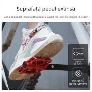 Pedal de bicicletă pliabil, cu rulment cu bile, aliaj de aluminiu, compatibil universal