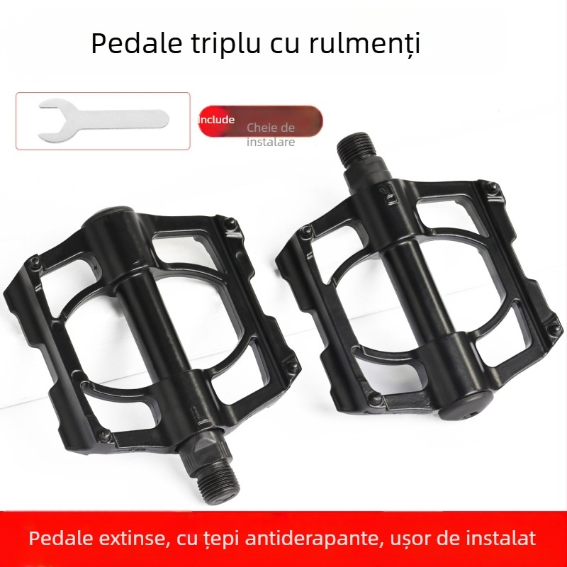 Pedal de bicicletă pliabil, cu rulment cu bile, aliaj de aluminiu, compatibil universal
