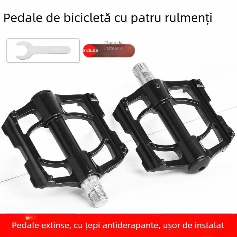 Pedal de bicicletă pliabil, cu rulment cu bile, aliaj de aluminiu, compatibil universal