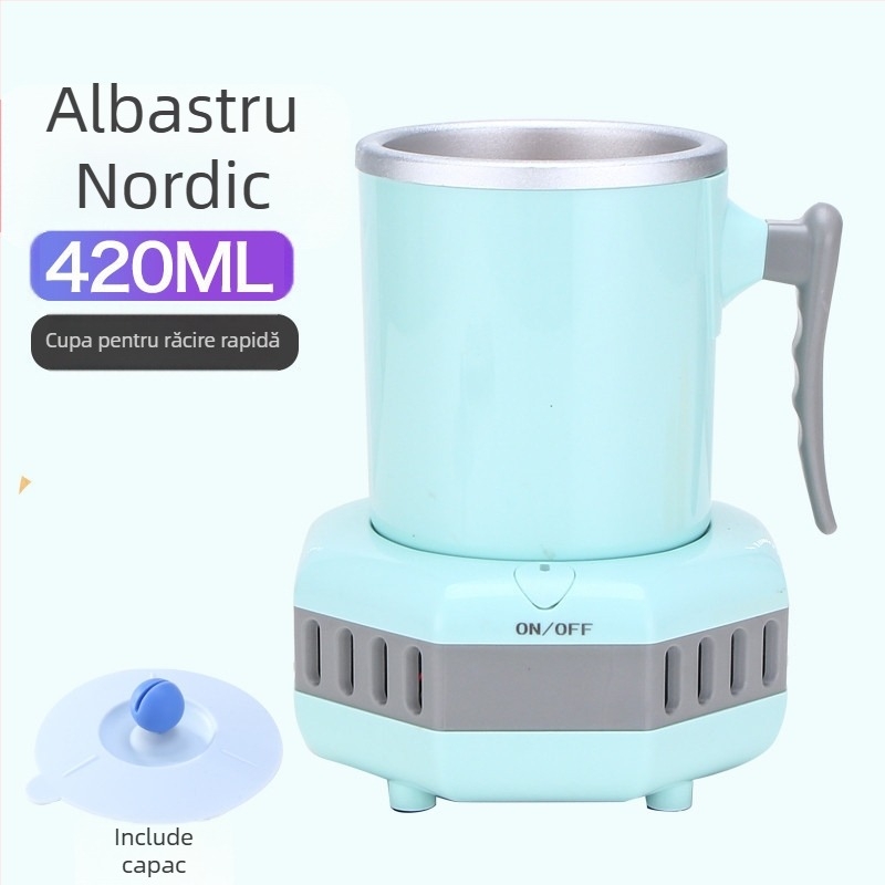 Ceașcă frigorifică portabilă mini, răcire rapidă pentru băuturi reci – 220V, potrivit pentru birou, cămin și mașină