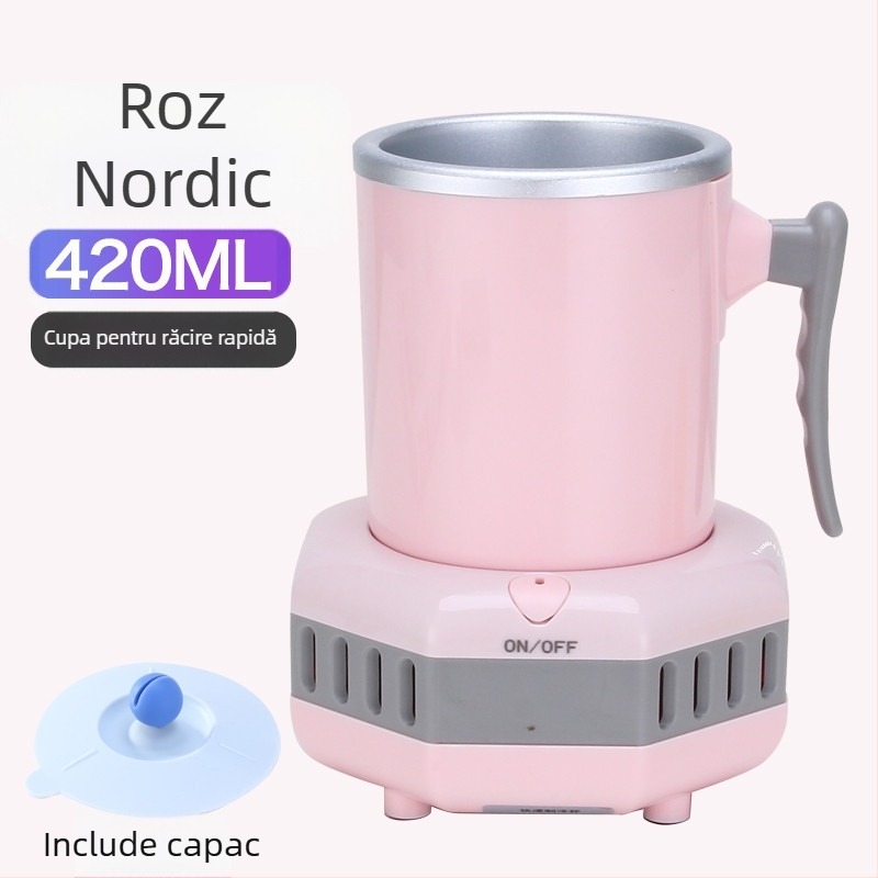 Ceașcă frigorifică portabilă mini, răcire rapidă pentru băuturi reci – 220V, potrivit pentru birou, cămin și mașină