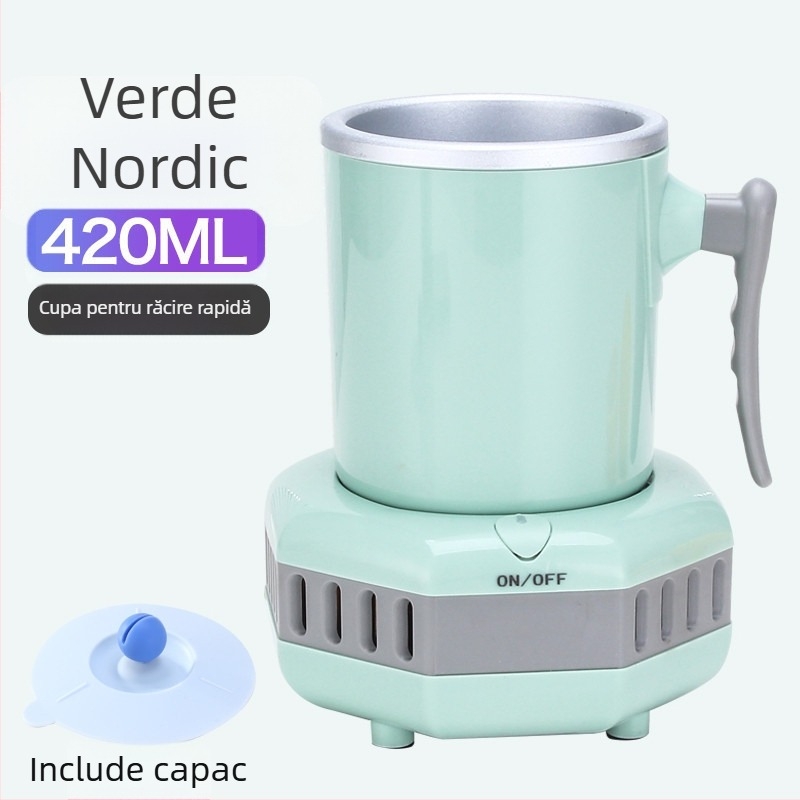 Ceașcă frigorifică portabilă mini, răcire rapidă pentru băuturi reci – 220V, potrivit pentru birou, cămin și mașină