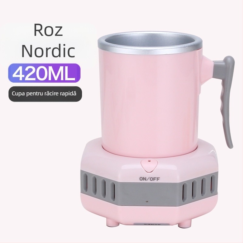 Ceașcă frigorifică portabilă mini, răcire rapidă pentru băuturi reci – 220V, potrivit pentru birou, cămin și mașină