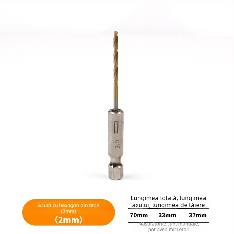 Set de burghie cu prindere hexagonală, acoperire titan, 13 bucăți, din oțel de înaltă viteză, pentru șurubelniță electrică