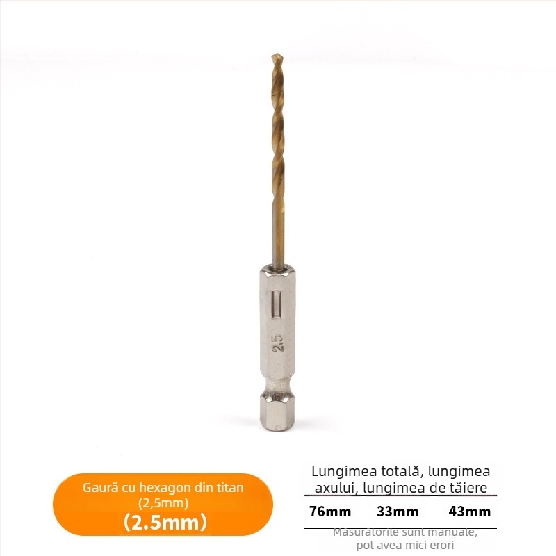 Set de burghie cu prindere hexagonală, acoperire titan, 13 bucăți, din oțel de înaltă viteză, pentru șurubelniță electrică