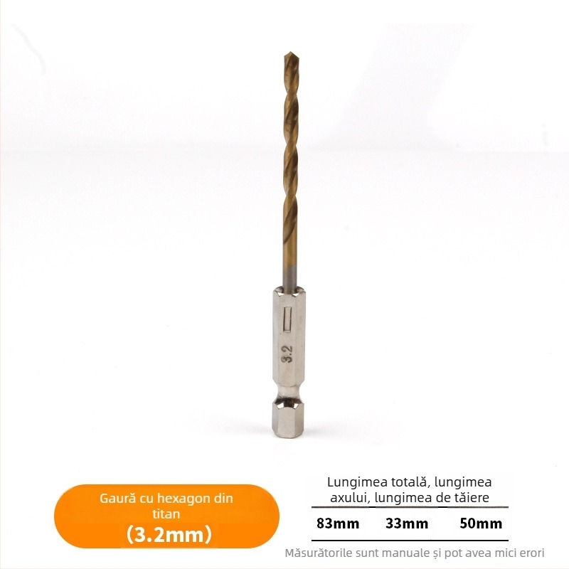 Set de burghie cu prindere hexagonală, acoperire titan, 13 bucăți, din oțel de înaltă viteză, pentru șurubelniță electrică