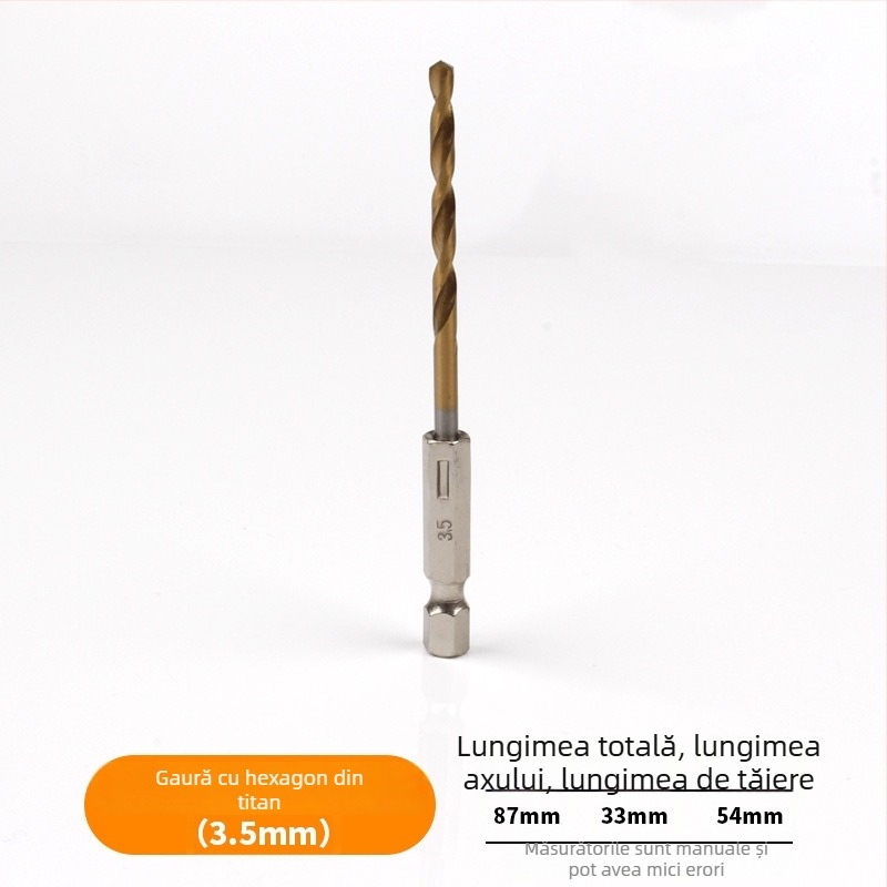 Set de burghie cu prindere hexagonală, acoperire titan, 13 bucăți, din oțel de înaltă viteză, pentru șurubelniță electrică