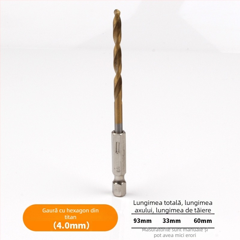 Set de burghie cu prindere hexagonală, acoperire titan, 13 bucăți, din oțel de înaltă viteză, pentru șurubelniță electrică