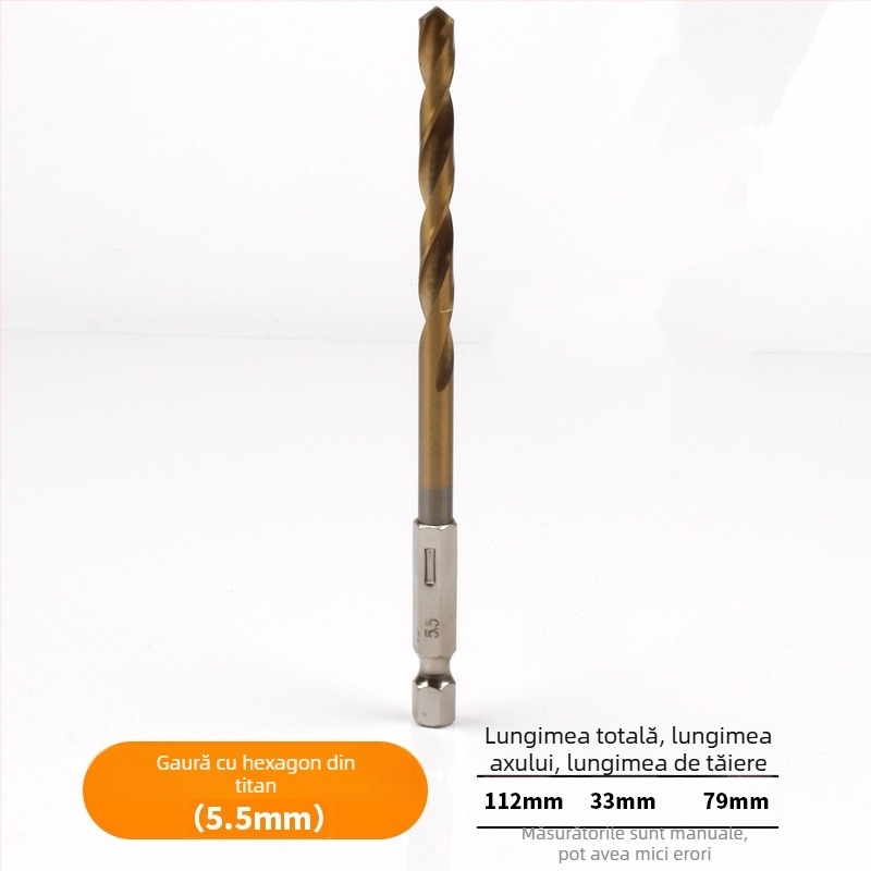 Set de burghie cu prindere hexagonală, acoperire titan, 13 bucăți, din oțel de înaltă viteză, pentru șurubelniță electrică