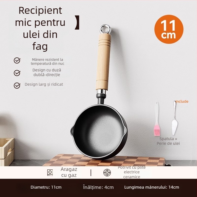 Tigaie adâncă din fontă, pentru turnarea uleiului, antiaderent, model 985