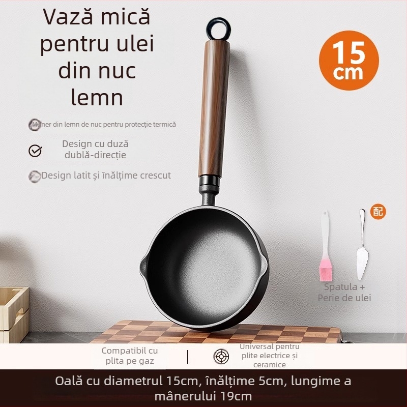 Tigaie adâncă din fontă, pentru turnarea uleiului, antiaderent, model 985