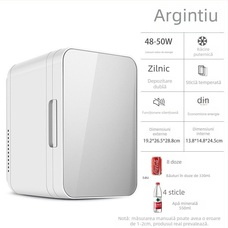 Răcitor auto cu tehnologie semiconductoră | 50W, 12V/220V, 2°C răcire, 65°C încălzire, carcasă din plastic