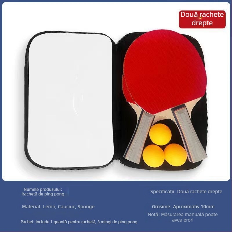 Rachetă de ping-pong pentru începători – Material PP, compatibilă cu priza Shakehand și Penhold, rachetă de antrenament