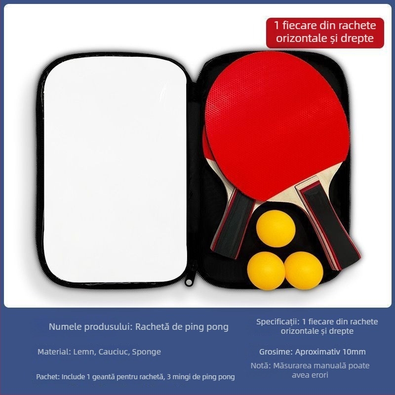 Rachetă de ping-pong pentru începători – Material PP, compatibilă cu priza Shakehand și Penhold, rachetă de antrenament