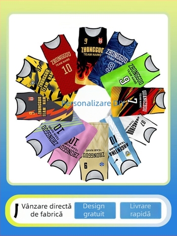 Vesta de antrenament din plasă din poliester pentru fotbal, personalizabilă, brand Nine Moves, pentru vârste 6–40, potrivită pentru fotbal