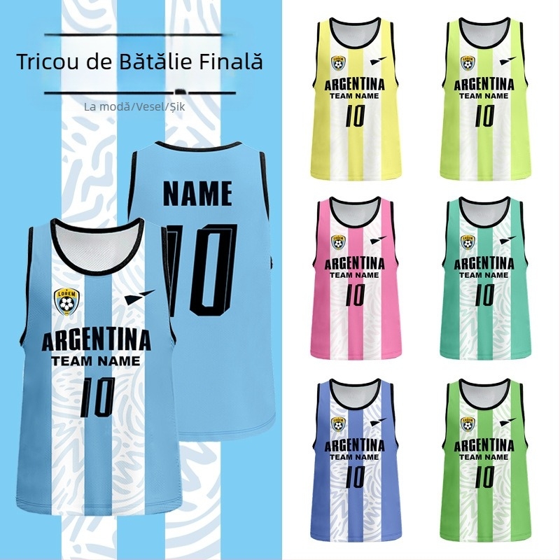 Vesta de antrenament din plasă din poliester pentru fotbal, personalizabilă, brand Nine Moves, pentru vârste 6–40, potrivită pentru fotbal