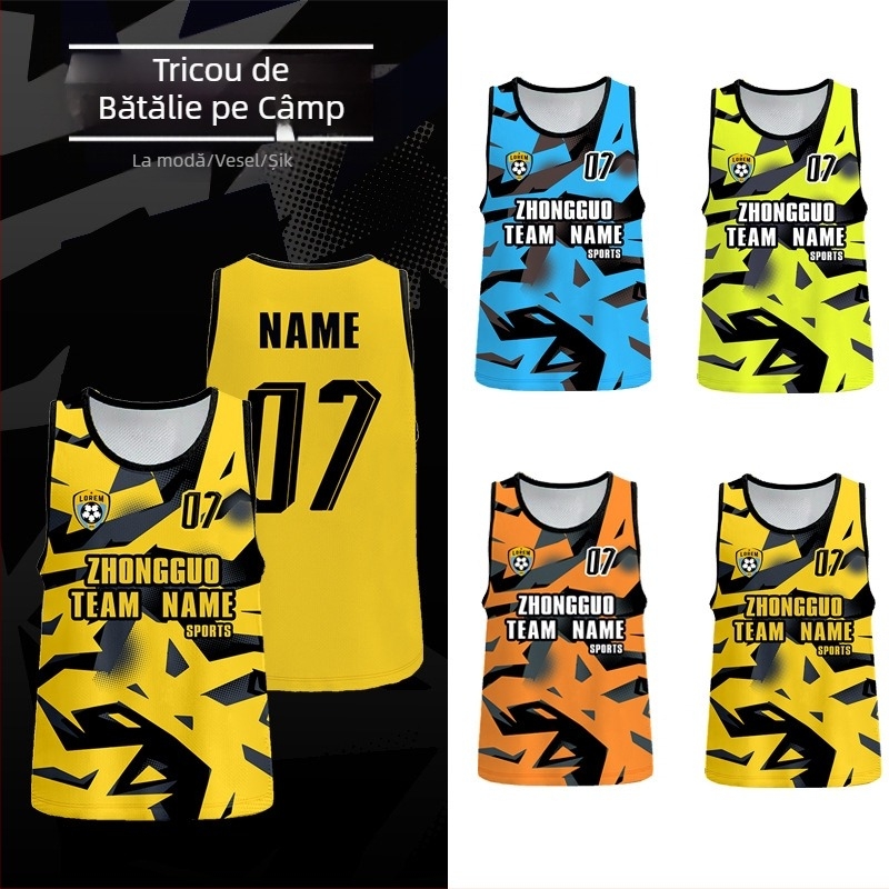 Vesta de antrenament din plasă din poliester pentru fotbal, personalizabilă, brand Nine Moves, pentru vârste 6–40, potrivită pentru fotbal