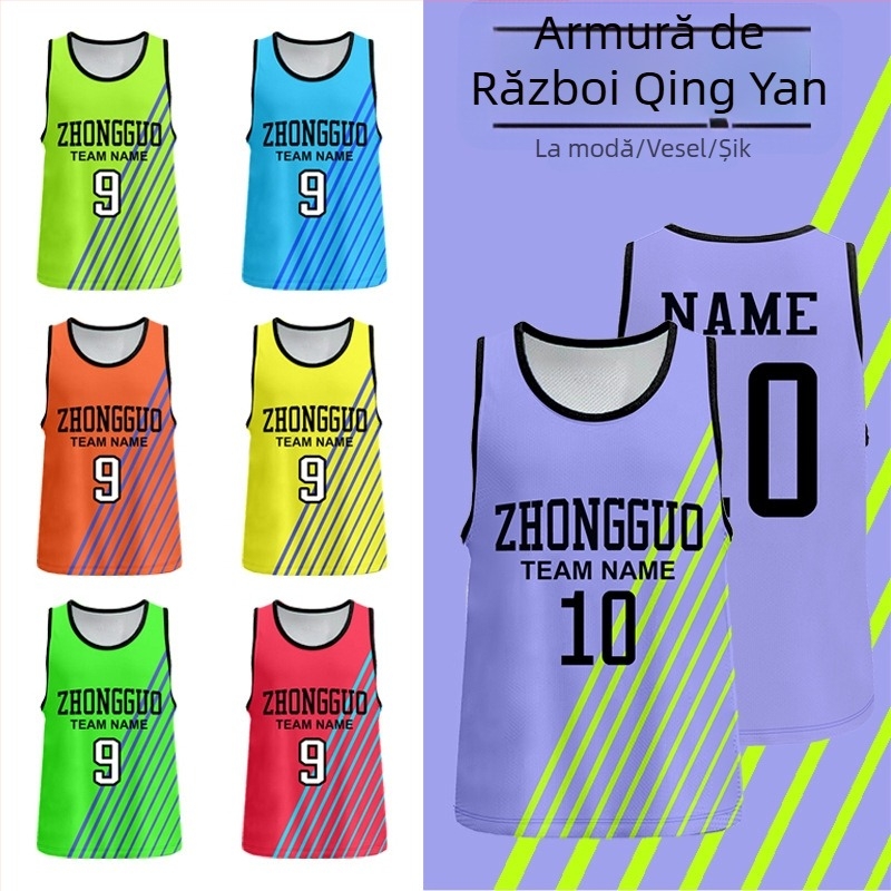 Vesta de antrenament din plasă din poliester pentru fotbal, personalizabilă, brand Nine Moves, pentru vârste 6–40, potrivită pentru fotbal