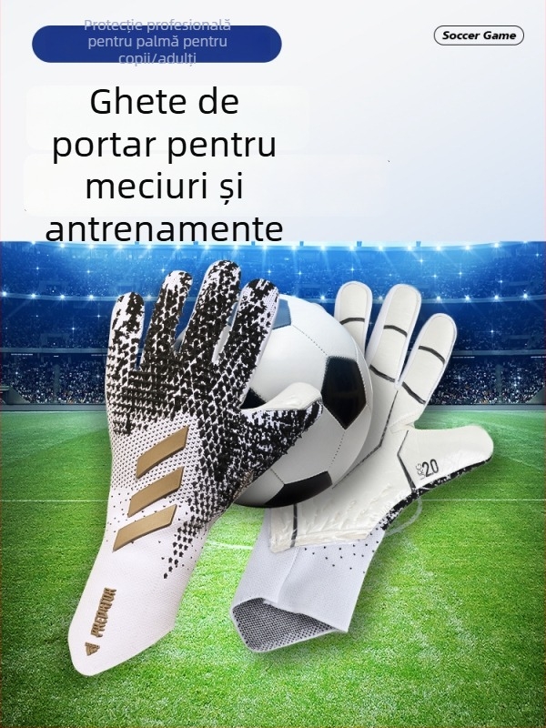 Mănuși portar de fotbal - cauciuc, unisex, personalizabile, pentru meci și antrenament