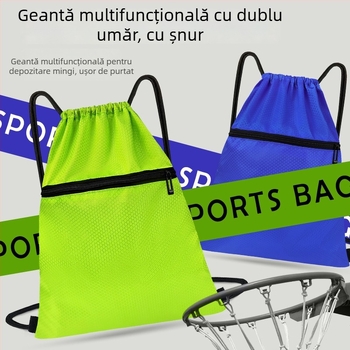 Ghiozdan sport, material Oxford, impermeabil, rezistent la uzură, bretea curbată, unisex
