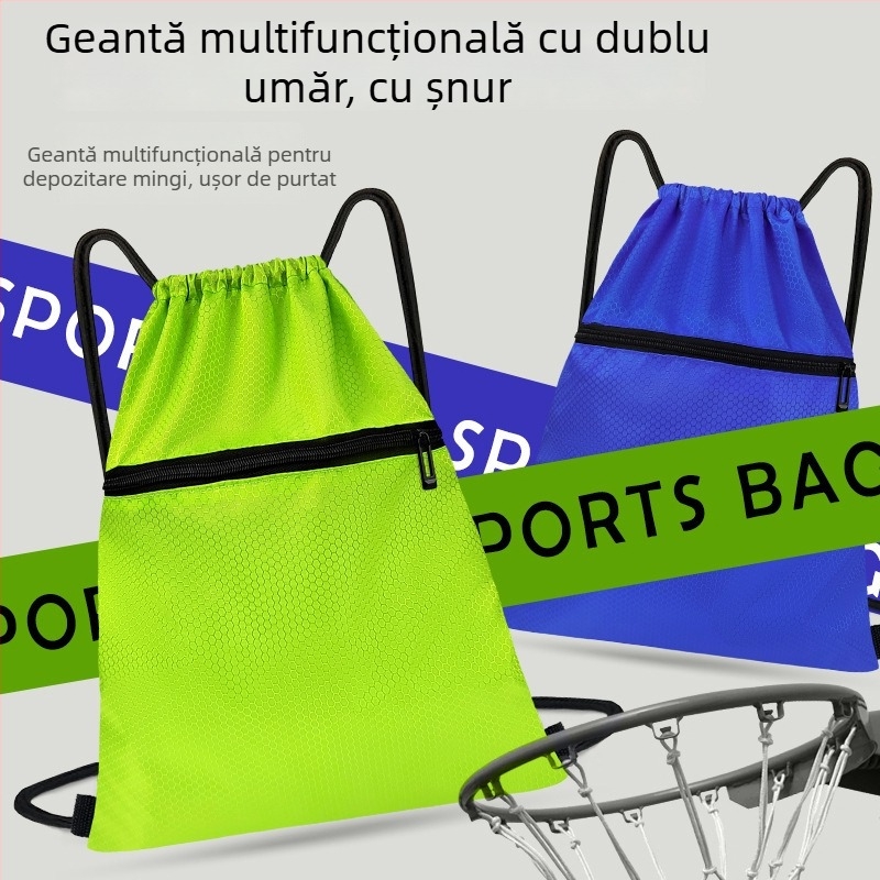 Ghiozdan sport, material Oxford, impermeabil, rezistent la uzură, bretea curbată, unisex