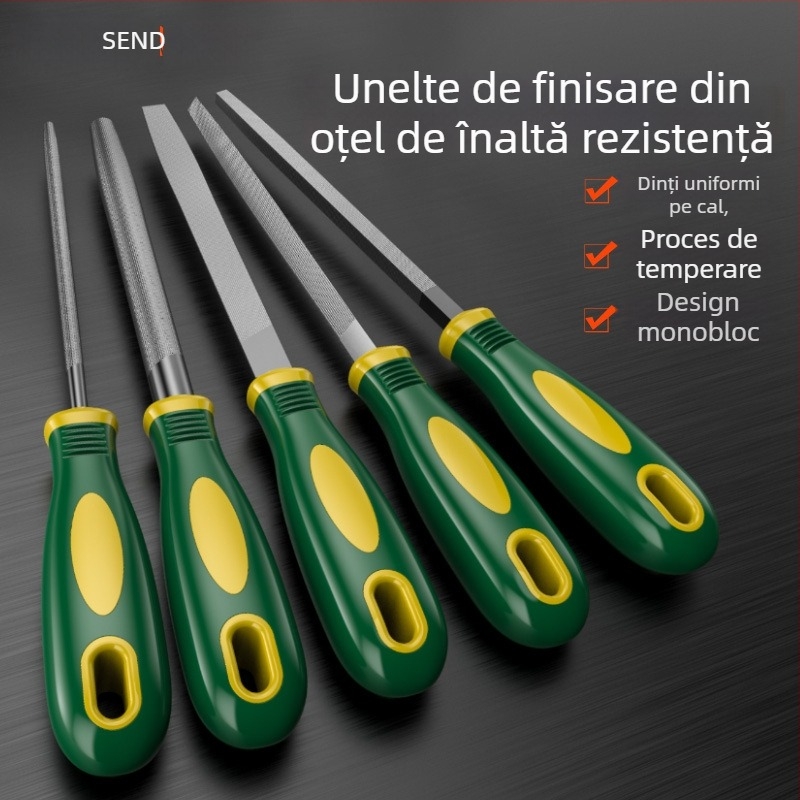 Set Shengda de unelte pentru fișiere și șlefuire, fișiere asortate cu profiluri duble, material aliaj, personalizare procesare