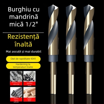 Burghiu cu con M43 cobalt, ax de 1/2 inch, pentru oțel inoxidabil și aliaje de fier, burghiu-reamer