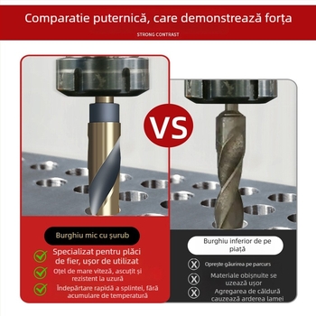 Burghiu cu con M43 cobalt, ax de 1/2 inch, pentru oțel inoxidabil și aliaje de fier, burghiu-reamer
