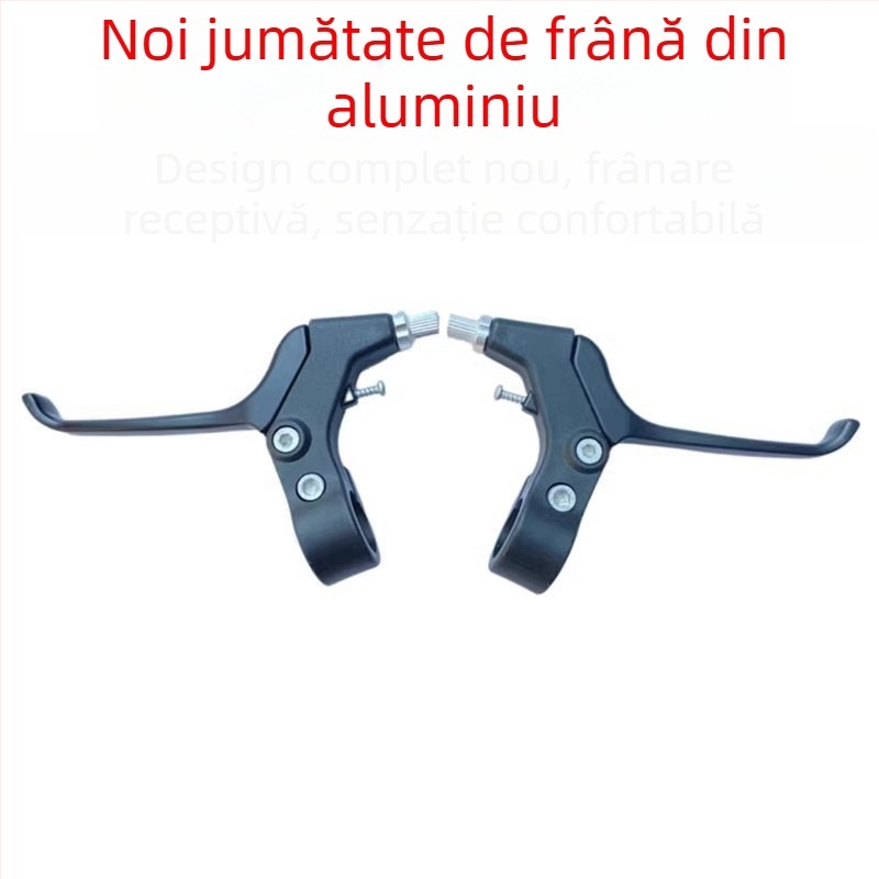 Manetă de frână pentru bicicletă, universală, model din semi-aluminiu, acționare cu degetul, potrivită pentru biciclete pliabile, de munte și pentru copii