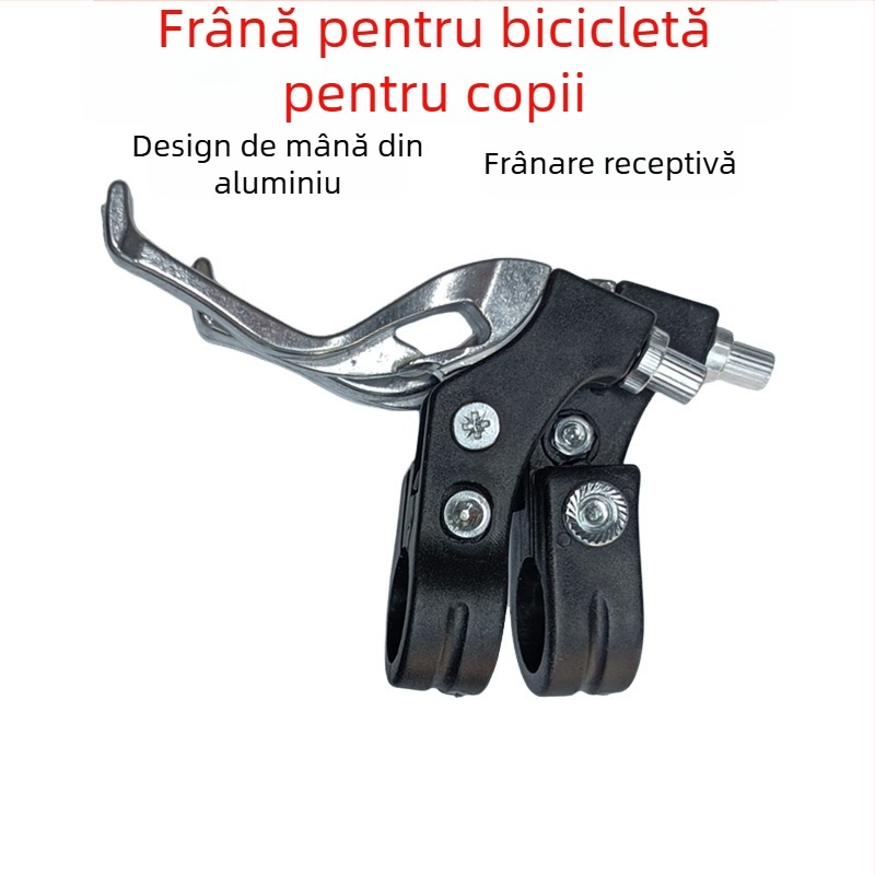 Manetă de frână pentru bicicletă, universală, model din semi-aluminiu, acționare cu degetul, potrivită pentru biciclete pliabile, de munte și pentru copii