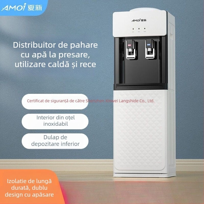 Dispenser de apă Q7-TS, vertical pentru casă, cu pompă dublă, răcire unică, 220V, fără priză, certificat 3C