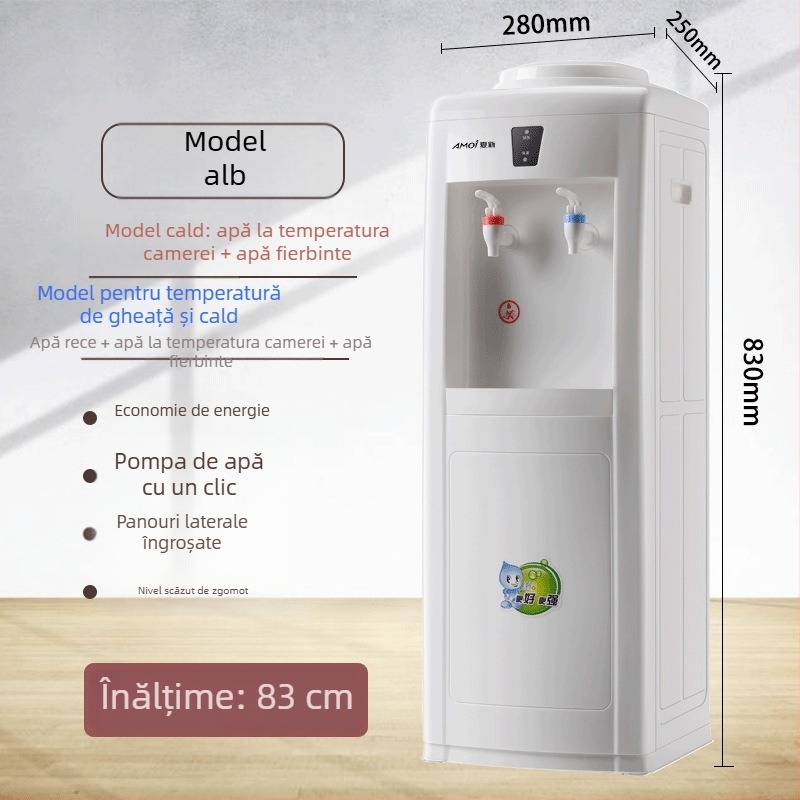 Dispenser de apă Q7-TS, vertical pentru casă, cu pompă dublă, răcire unică, 220V, fără priză, certificat 3C