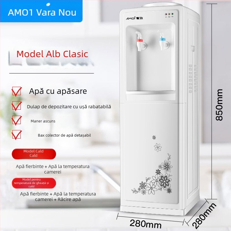 Dispenser de apă Q7-TS, vertical pentru casă, cu pompă dublă, răcire unică, 220V, fără priză, certificat 3C