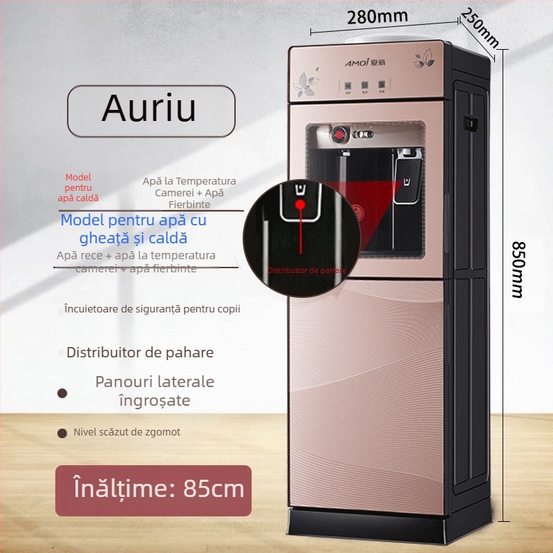 Dispenser de apă Q7-TS, vertical pentru casă, cu pompă dublă, răcire unică, 220V, fără priză, certificat 3C