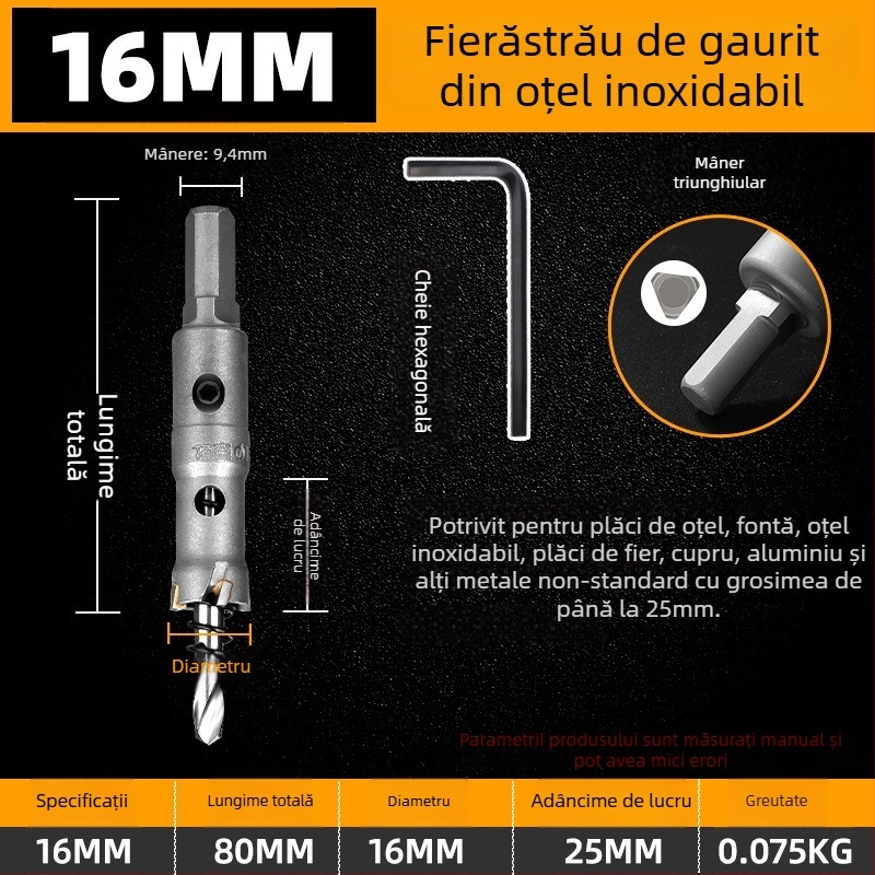 Topson Deschizător de Găuri cu Carbide pentru Fier – Calitate Industrială, Oțel Inoxidabil Rezistent la Uzură