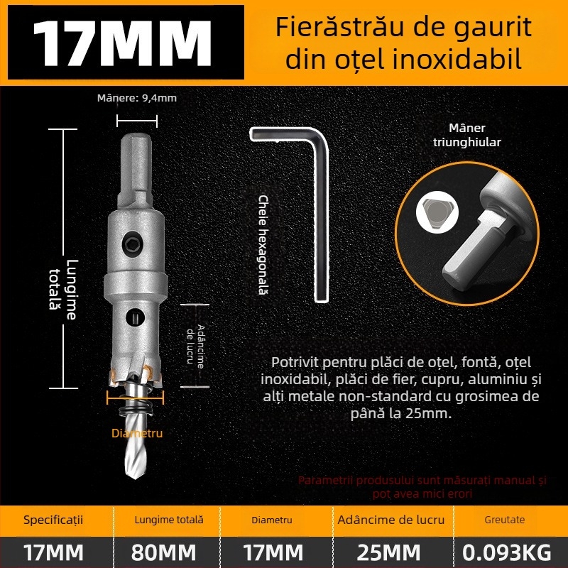 Topson Deschizător de Găuri cu Carbide pentru Fier – Calitate Industrială, Oțel Inoxidabil Rezistent la Uzură