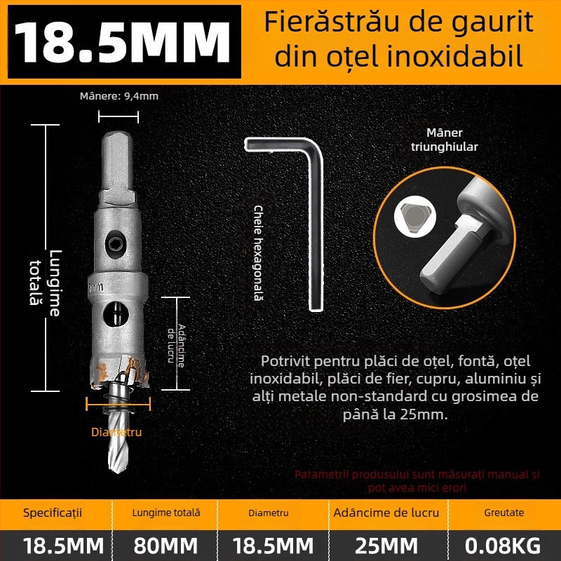 Topson Deschizător de Găuri cu Carbide pentru Fier – Calitate Industrială, Oțel Inoxidabil Rezistent la Uzură