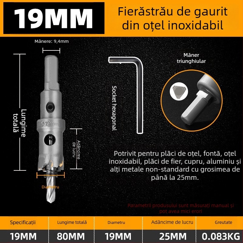 Topson Deschizător de Găuri cu Carbide pentru Fier – Calitate Industrială, Oțel Inoxidabil Rezistent la Uzură