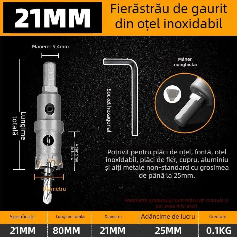 Topson Deschizător de Găuri cu Carbide pentru Fier – Calitate Industrială, Oțel Inoxidabil Rezistent la Uzură