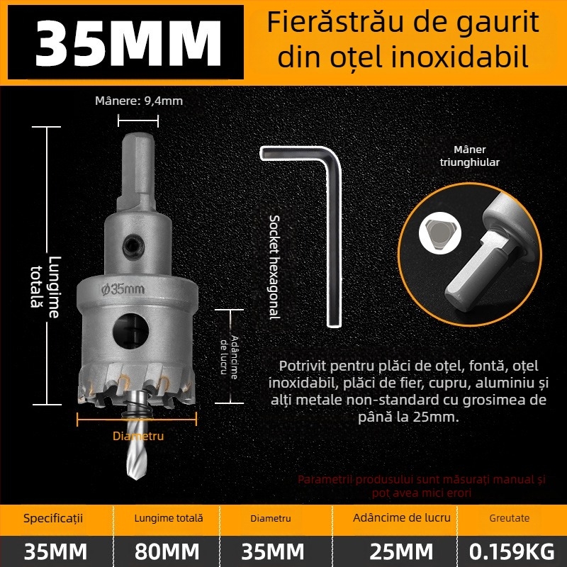 Topson Deschizător de Găuri cu Carbide pentru Fier – Calitate Industrială, Oțel Inoxidabil Rezistent la Uzură