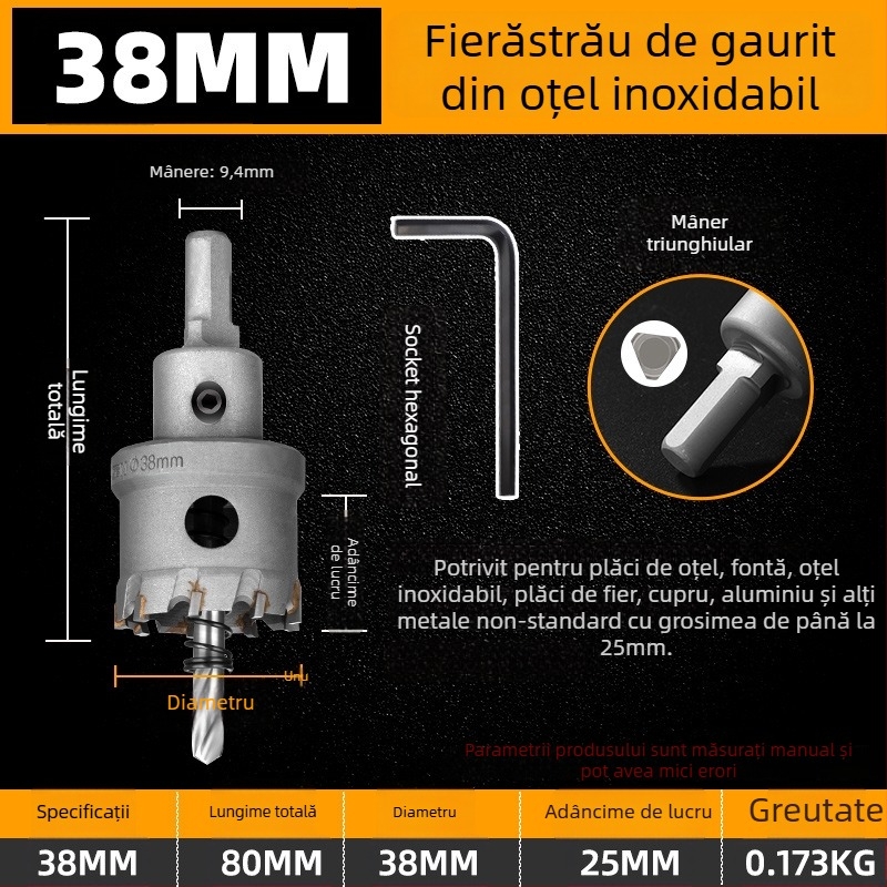 Topson Deschizător de Găuri cu Carbide pentru Fier – Calitate Industrială, Oțel Inoxidabil Rezistent la Uzură
